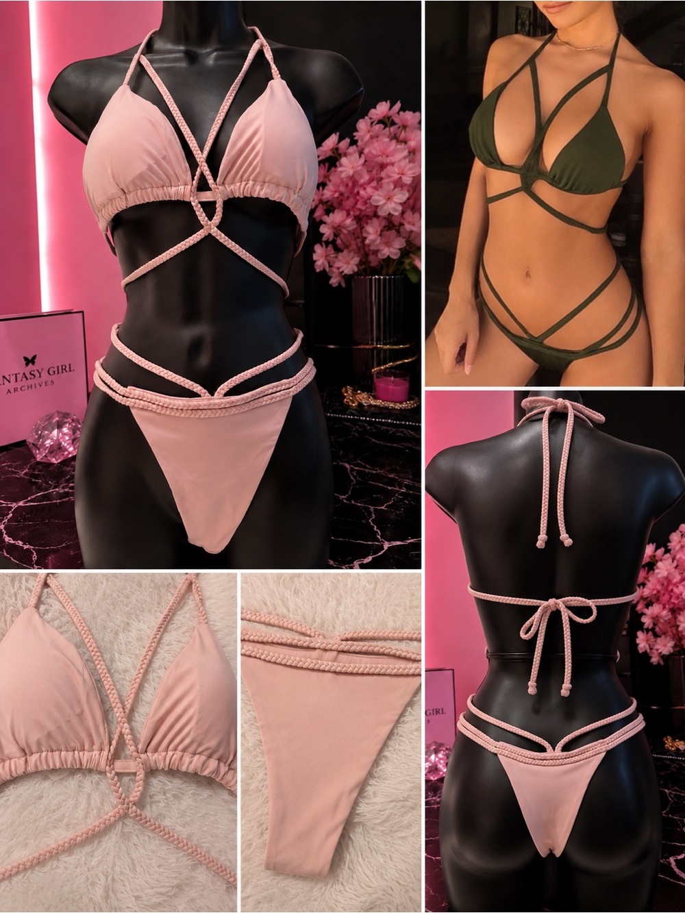 Strappy Rope Bikini Set - Tan - Picture 5 of 5